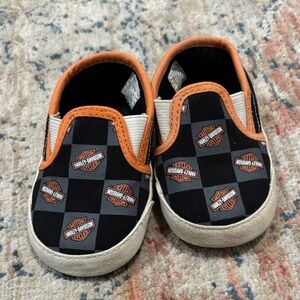 Harley-Davidson Kids Sneakers - Black, Orange, and White